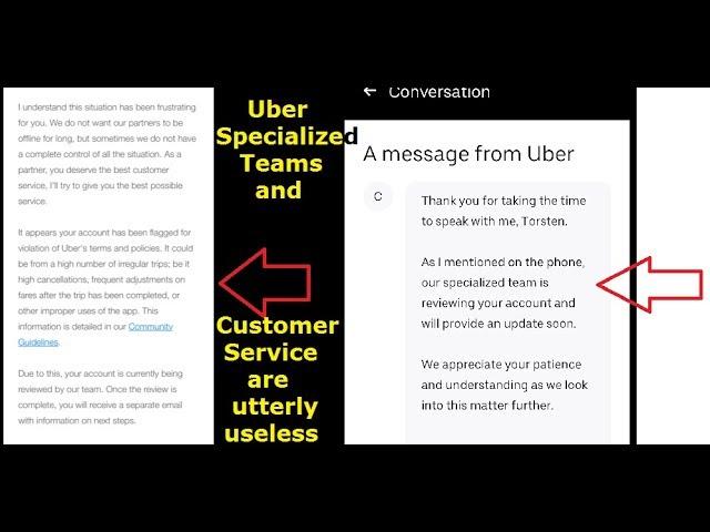 Uber's 'Specialized Teams' , Uber Customer Support and Uber hubs don't do their job