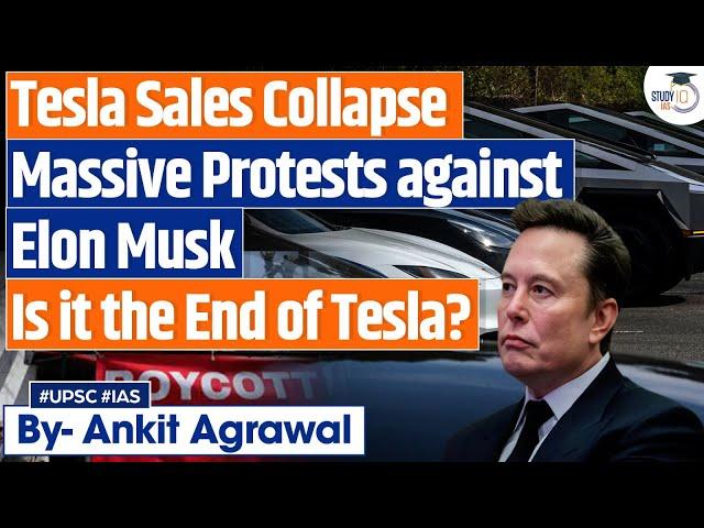 Tesla sales plunge: Biggest decline in history | Protest against Elon Musk | By Ankit Agrawal