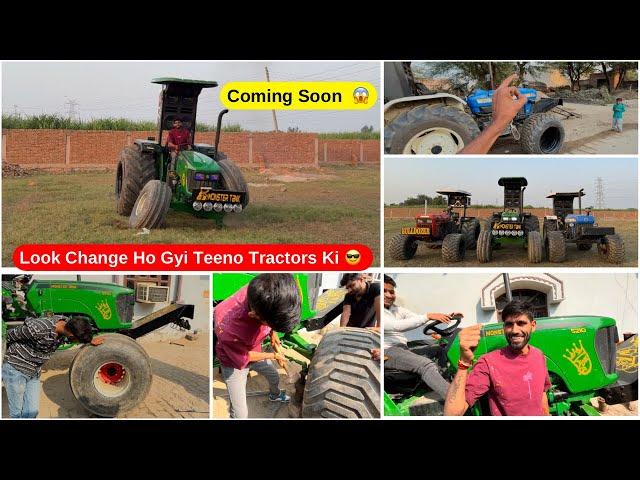 Front tyre ￼￼￼install ￼करे आज  New holland 3630 के Monster tank और ￼Swaraj 855 के भी change कर दिये