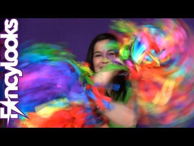 DIY multicolored rainbow pom-poms (with English captions)