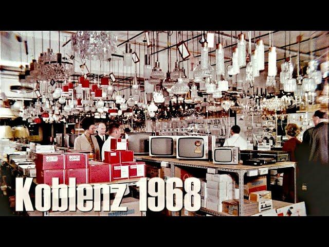 Koblenz 1968 - Stadtrundgang - Besuch im neuen Selbstbedienungs-Grossmarkt