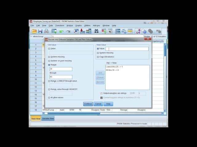 Recode scale variable into categories in SPSS