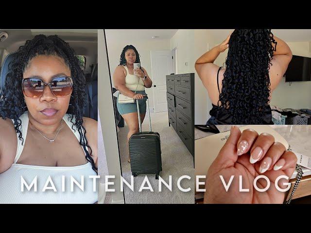 Pack & Prep Maintenance Vlog: Boho Knotless Crochet Braids, French Tip Nails, Shopping & Outfits