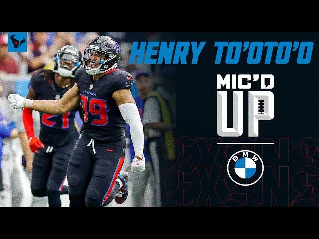 Texans LB Henry To'oTo'o was Mic'd Up in Week 5 against the Buffalo Bills | Mic'd up pres by BMW