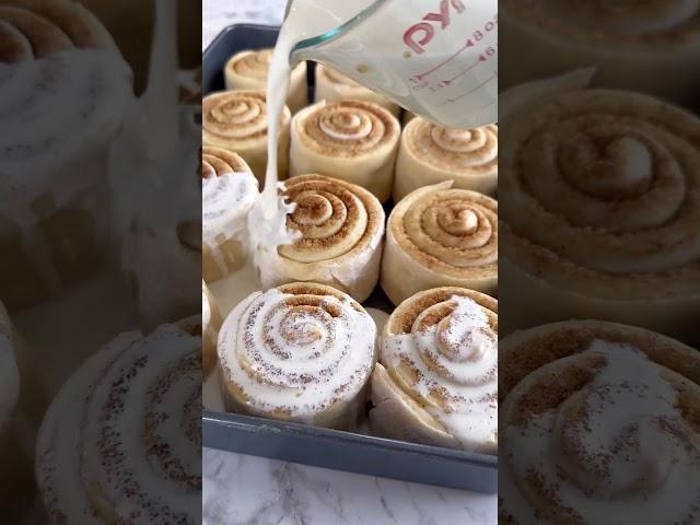 TikTok Cinnamon Rolls (Homemade with Heavy Cream) - Recipe link in comments!