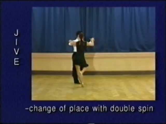 Jive dance steps: 03. Change of place with double spin