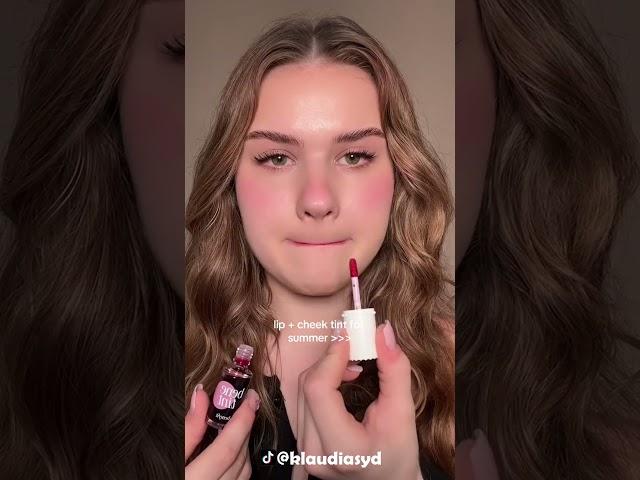 go-to makeup product for the summer by @klaudiasyd #cheektint #blush #makeup #liptint#minimalmakeup