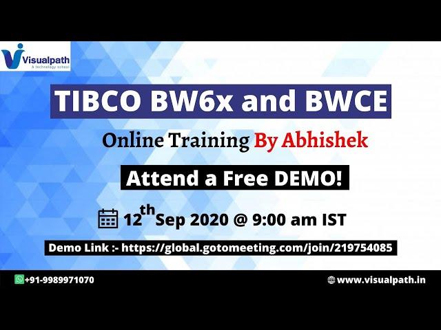 TIBCO BusinessWorks 6.x Training | TIBCO BWCE Online Training | Free Demo | Visualpath