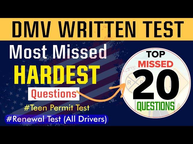 The 20 Hardest Questions in DMV Written Test | DMV Written Test 2024 | CA DMV Senior Written Test