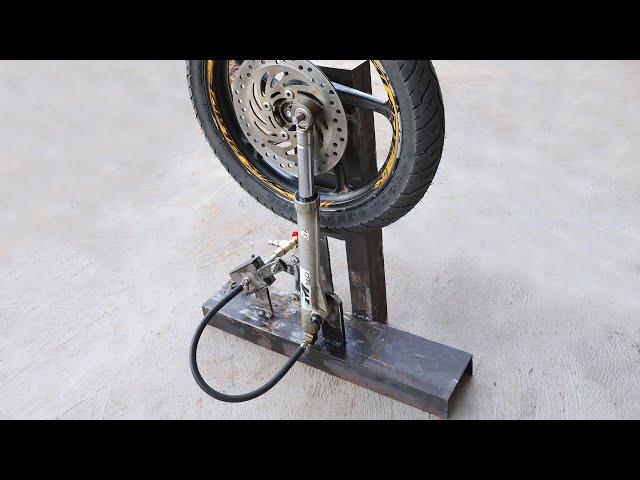 Making a Compressed Air Engine from Motorcycle Wheel and Fork