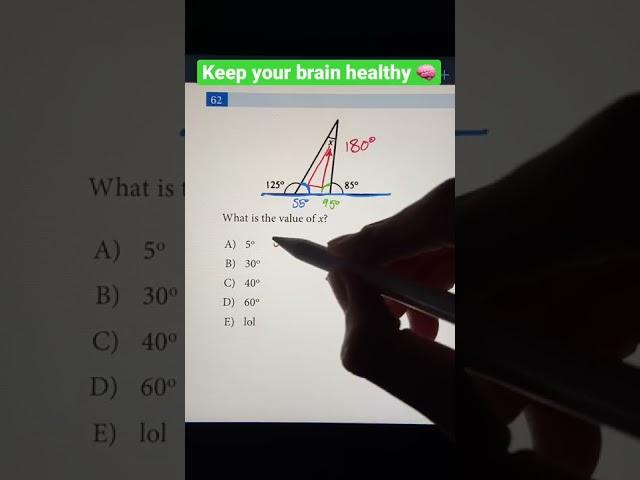 Geometry Problem | Finding the Missing Angle | SAT Prep | Math Problem