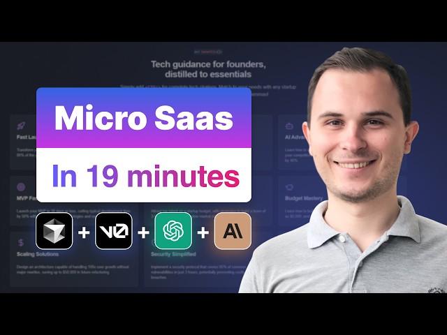 Build Micro SaaS Website in 19 MINUTES! (V0, Cursor AI, ChatGPT)