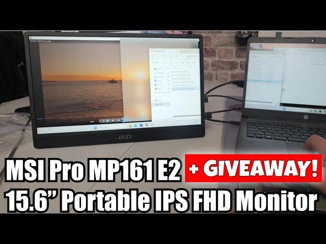 Professional Portable 15.6 Inch IPS Monitor MSI Pro MP161 E2 With Cool Kickstand