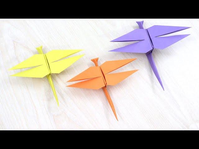 How to Make Paper Dragonfly - Easy Origami Dragonfly