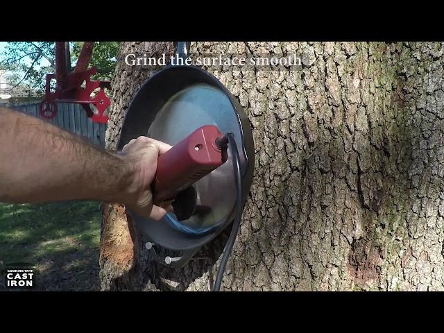 How To Make Your Cast Iron Skillet Smooth - Grinding Cast Iron