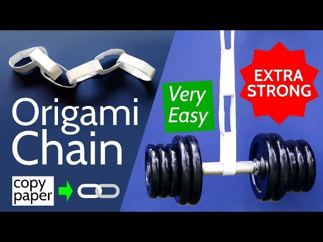 Origami Chain - Make a Very Strong DIY Paper Chain with only Copy Paper, no Glue and no Tape