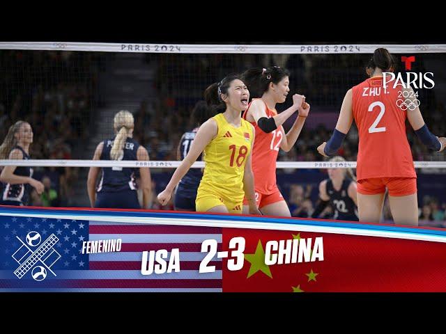 Highlights Voleibol: USA vs China 2-3 | Juegos Olímpicos París 2024 | Telemundo Deportes