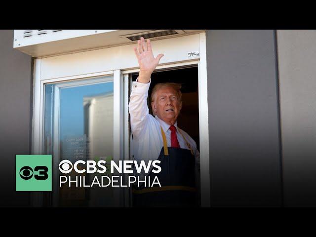 Trump serves supporters at McDonald's drive-thru in Bucks County, Pennsylvania