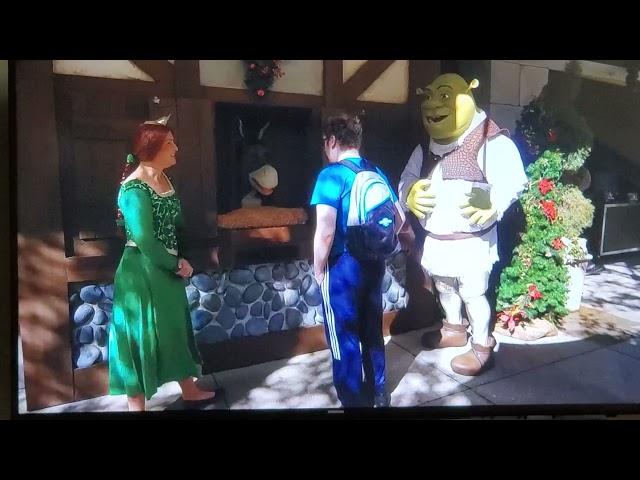 Joel meets Shrek Fiona and donkey at universal studios Orlando vlog 2019 part 1