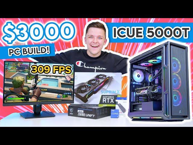 Insane $3000 Gaming PC Build 2022! [RTX 3080, i9 12900K  & Corsair 5000T - w/ Benchmarks!]