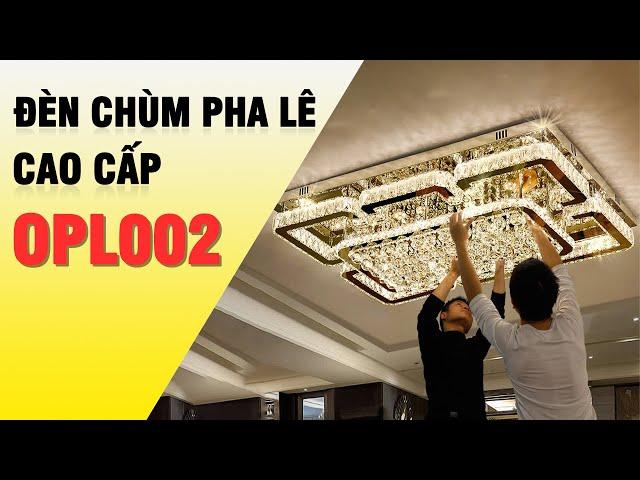 Đèn ốp trần pha lê cao cấp cho chung cư hiện đại - OPL002 - Đèn trang trí Homelight