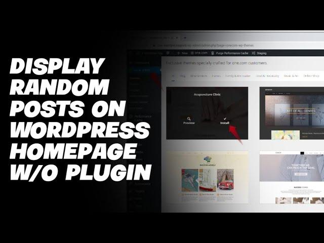 Display Random Posts on WordPress Homepage without Plugin | How to TIVI