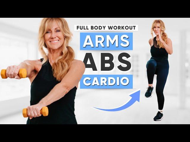 20 Minute Full Body Fat Burning Workout! Abs + Arms + Cardio + Stretch