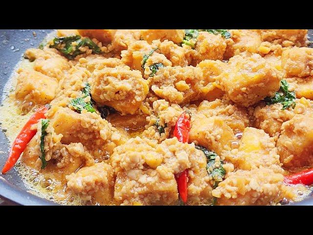 TOFU WITH SALTED EGG RECIPE