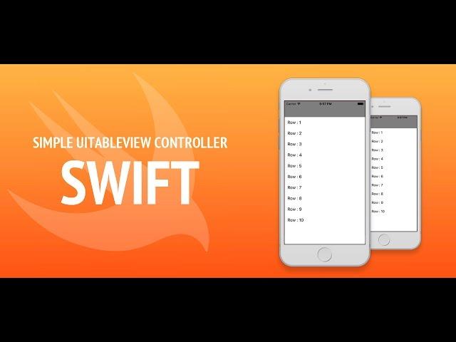 UITableView with Swift (swift 3 and xcode 8)