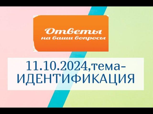 ИДЕНТИФИКАЦИЯ:ОТВЕТЫ НА ВАШИ ВОПРОСЫ 11.10.2024