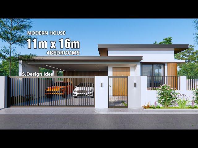 Modern House | House Design idea | 11m x 16m with 4Bedrooms