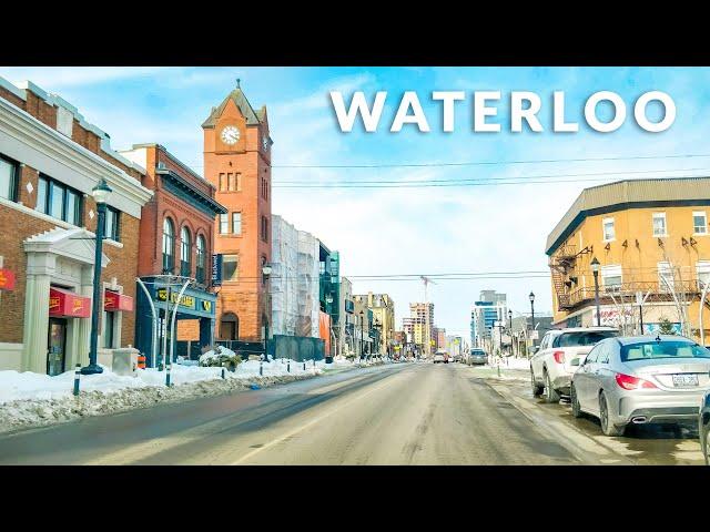 Waterloo Downtown Drive 4K - Ontario, Canada