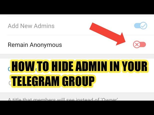 how to hide all admin in your telegram group