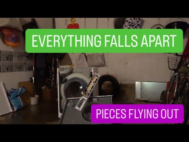 GORENJE WNHEI - SELF DESTRUCTING WITH SOAKING WET CLOTHES - (EVERYTHING FALLS APART) - Old Video