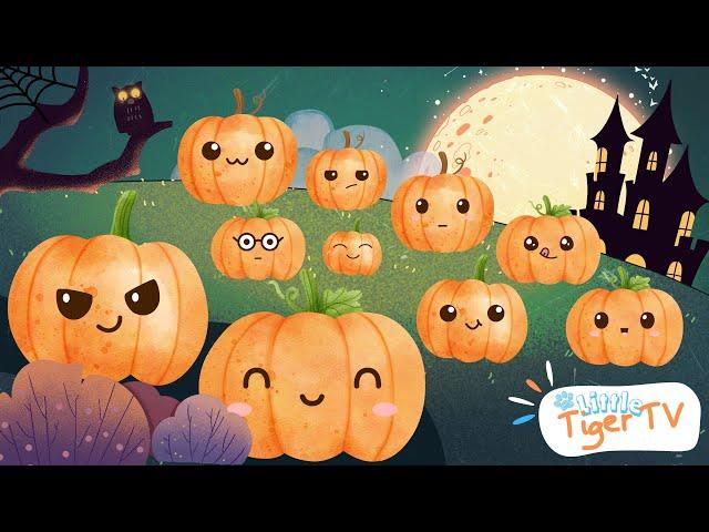 Ten Little Pumpkins | Counting 1-10 | Numbers Song | Halloween Songs For Kids | Little Tiger TV