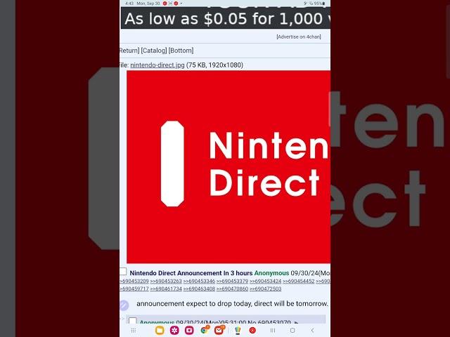 nintendo direct leak in 3 hours