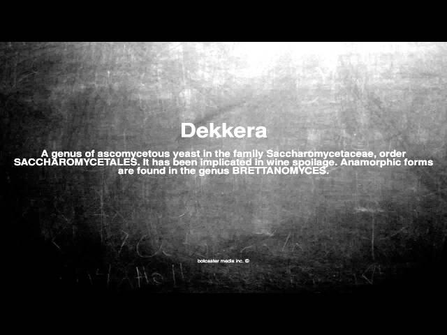 Medical vocabulary: What does Dekkera mean