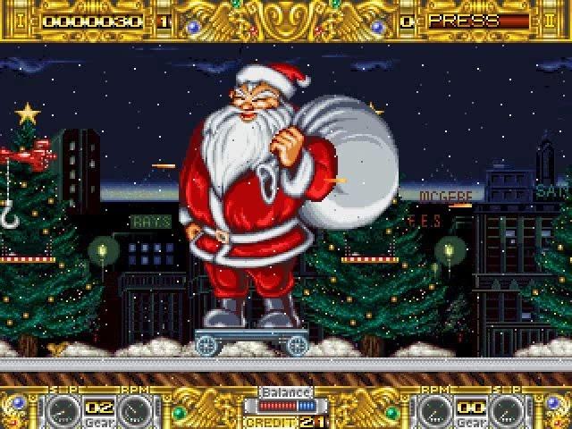 Boogie Wings Merry Christmas level - MAME arcade game - digituba