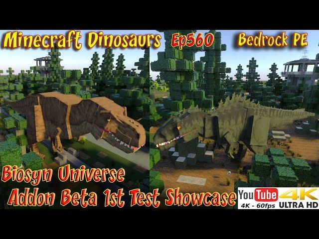 Biosyn Universe Addon Beta 1st Showcase New Dinosaurs 4K60FPS Minecraft BedrockPE Dinosaurs Ep560