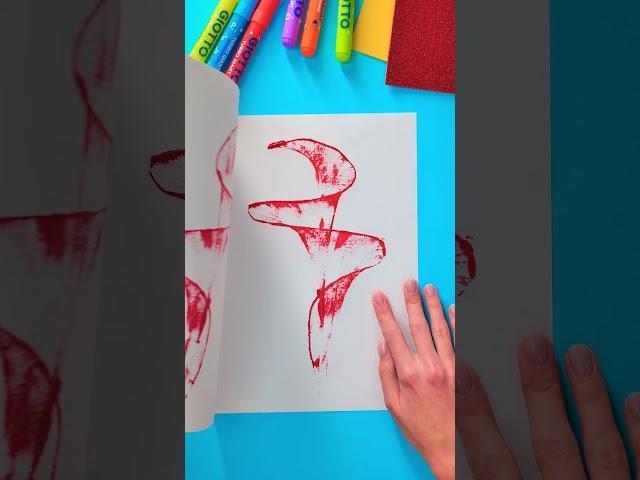 FLOWER ART MAGIC!  Let's Paint Flowers with Just a Rope! #crafts #shorts