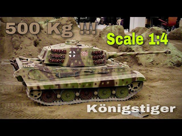 500Kg Mega RC Tank King Tiger Scale 1: 4 Demonstration | Metal | Intermodellbau Dortmund 2021