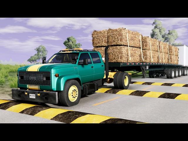 Trucks and Cars vs Speed Bumps #87 | BeamNG Drive | Truck &Too