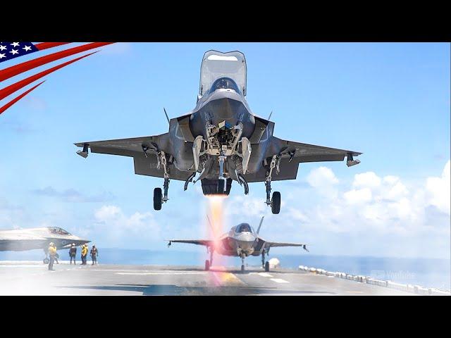 F-35B Fighter Jets in Crazy Action Aboard the Latest "Lightning Carrier"