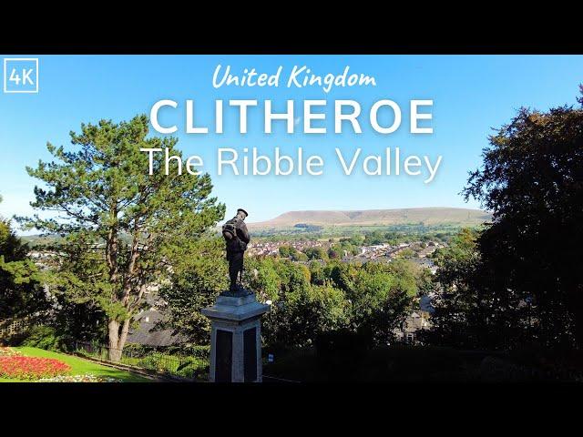 Clitheroe Walking Tour 4K - English Country Town and Castle 2024 - The Ribble Valley (60fps)