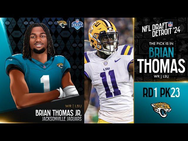 2024 NFL DRAFT RD 1 PK 23 BRIAN THOMAS JR TO THE JACKSONVILLE JAGUARS