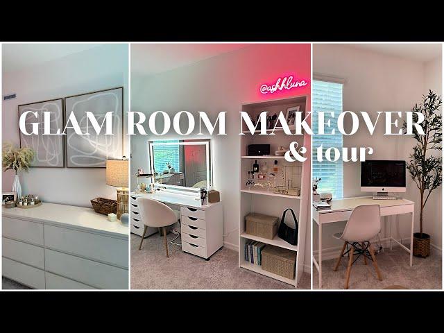 GLAM ROOM MAKEOVER | Chic & Modern Boho Aesthetic | Vanity Organization | DIY Vanity