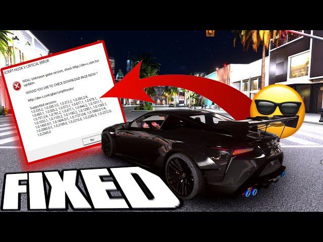 How to Fix Script hook V Critical Error | After Update Gta5 July 2024, fix script error