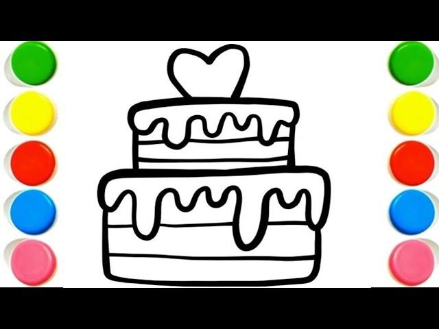 HOW To DRAW A BIRTHDAY CAKE || Cake Drawing Step by step | Birthday Cake Drawing easy