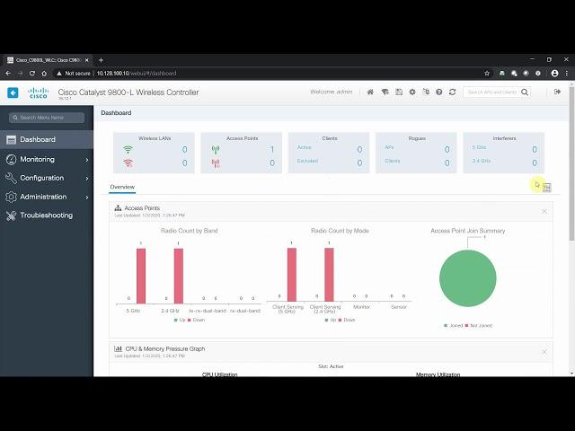 Cisco C9800L Wireless LAN Controller - Web GUI Management