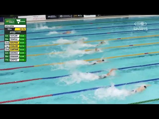 Men’s 100m Freestyle AUS world trials